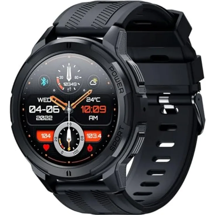 OUKITEL Smartwatch BT10-BK/OL Schwarz, Multifunktions-Smartwatch der Marke OUKITEL