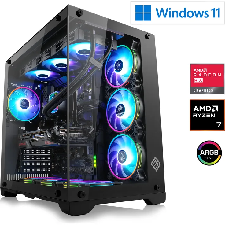 CSL Gaming PC M12310H, AMD Ryzen 7 9800X3D, 32 GB DDR5, 2000 GB, Radeon RX 9070 XT, Windows 11 Home, USB 3.2