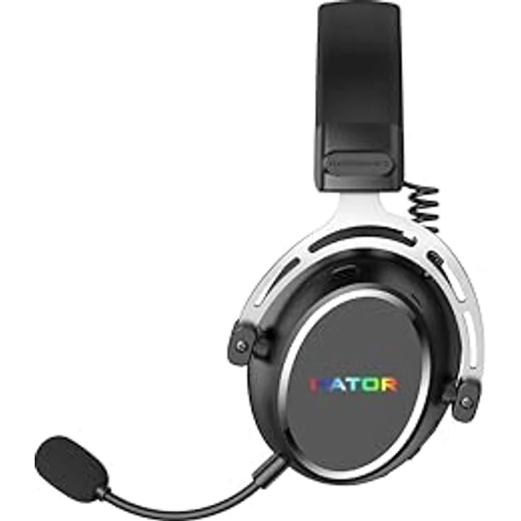 HATOR Hypergang 3 Wireless Gaming-Headset, Hi-Res Audio, Hybrid ANC, 45h Akku, Spatial Audio, Bluetooth & 2.4GHz, abnehmbares Mikrofon, RGB, schwarz – Bild 2