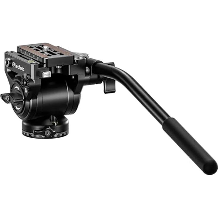 Leofoto Videoneiger BV-5L, kompakter Aluminium Videokopf mit 360° Panorama und 90° vertikaler Achse, schwarz – Bild 5