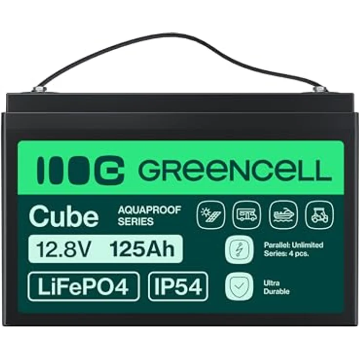 Green Cell CUBE LiFePO4 Spezial-Akku, LiFePo-Block Schraubkontakt, 12.8V 125Ah, sofort einsatzbereit, ideal für Wohnmobile – Bild 4