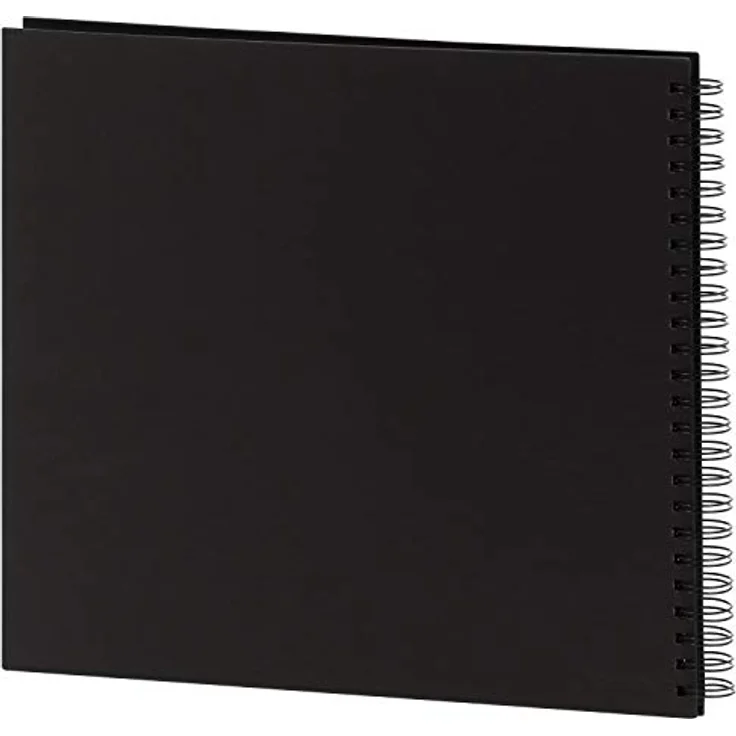 Hama Jumbo Fotoalbum, 36 x 32 cm, 50 schwarze Seiten, 25 Blatt, mit Ausschnitt für Bildeinschub, Fotobuch schwarz – Bild 3
