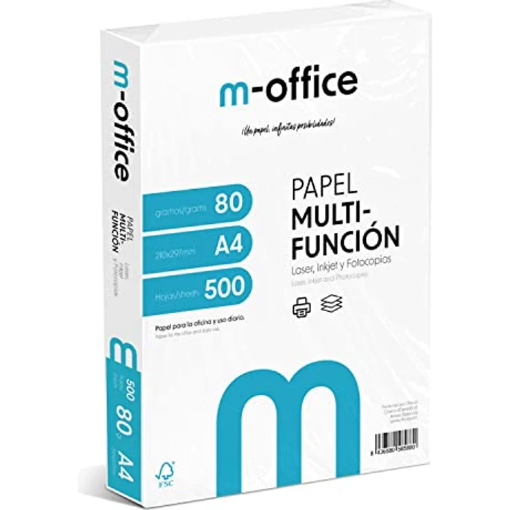 OFITURIA A4-Papier 80 g, Multifunktionspapier für Inkjet- und Laserdrucker, 500 Blatt, FSC-zertifiziert, 210 x 297 mm, ideal für Büro und Zuhause – Bild 1