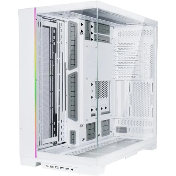 Lian Li O11D EVO XL PC-Gehäuse, umkehrbares PC-Gehäuse, Nahtlose Glasverkleidung, 460 mm GPU-Freiheit, DREI Motherboard-Positionen, Stahl, Aluminium, gehärtetes Glas, Tower-PC-Gehäuse, Weiß – Bild 2