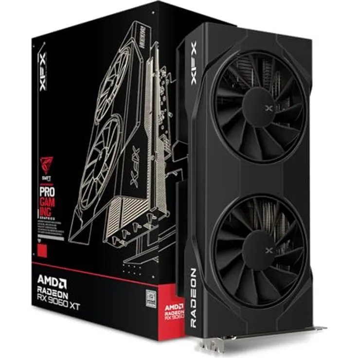 XFX Radeon RX 9060XT OC Gaming Edition, Grafikkarte mit 8 GB GDDR6, Boost-Takt bis zu 3320 MHz, Dual-Fan Kühllösung, 2xDP/1xHDMI
