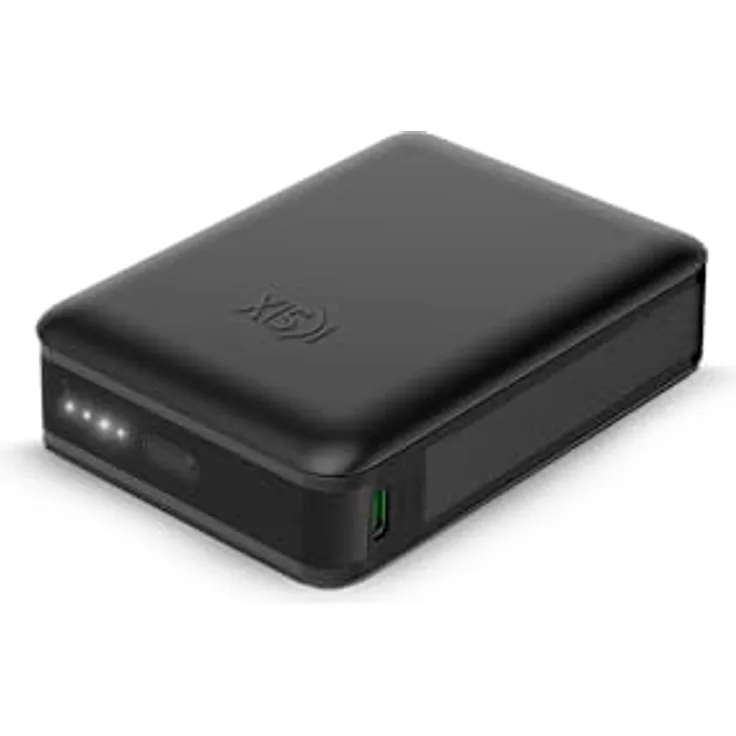 KSIX Nano Powerbank 10.000 mAh, Taschengröße, Power Delivery, 22,5 W, USB-C, gleichzeitiges Aufladen, Schwarz