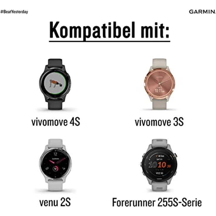 Garmin Schnellwechsel Armband (18 mm, Silikon), Uhrenarmband, Weiss – Bild 4