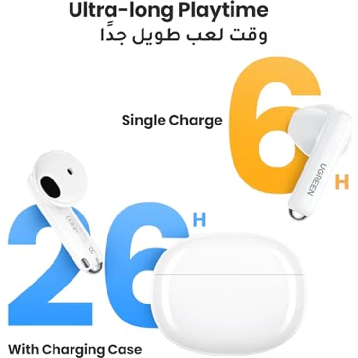 Ugreen HiTune H5 WS201 True Wireless Earbuds, Kabellose Kopfhörer mit 13,6-mm-Membran, Weiss – Bild 4