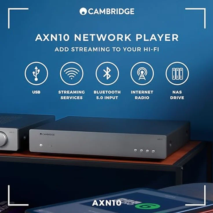 Cambridge Audio AXN 10 - Separater hochauflösender WiFi-Netzwerk-Audioplayer und -Streamer mit Bluetooth 5.0, Internetradio und ESS Sabre DAC - Lunar Grey – Bild 2