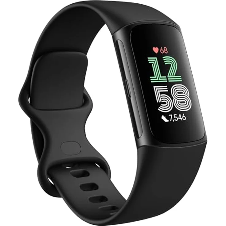 Fitbit by Google Charge 6 Activity Tracker mit 6 Monaten Premium Mitgliedschaft inklusive, 7 Tage Akkulaufzeit und Google Wallet und Google Maps - Obsidian/Black Aluminium – Bild 1