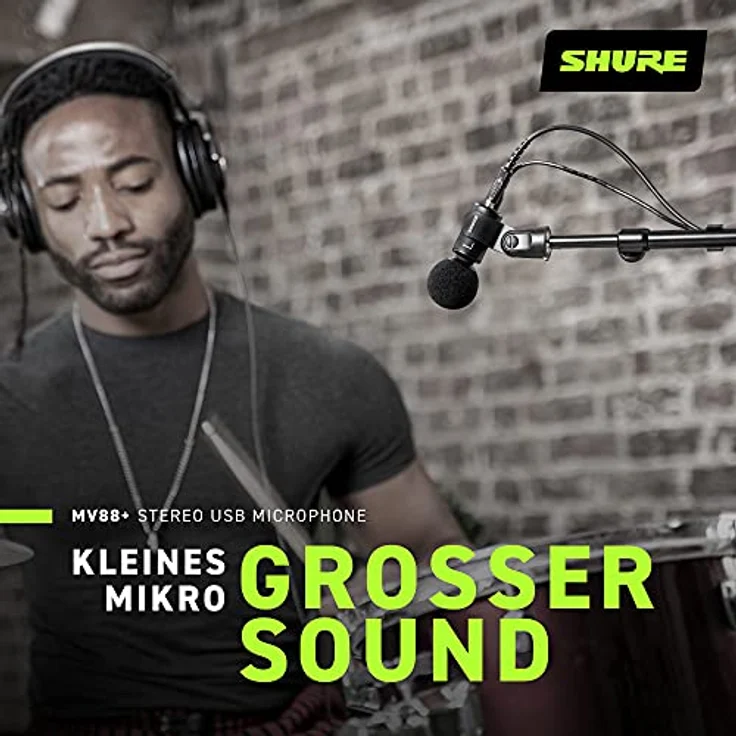 Shure MV88+ Stereo USB -Mikrofon - Kondensatormikrofon zum Streaming und Aufnehmen von Gesang & Instrumenten, Mac & Windows kompatibel - Schwarz – Bild 4