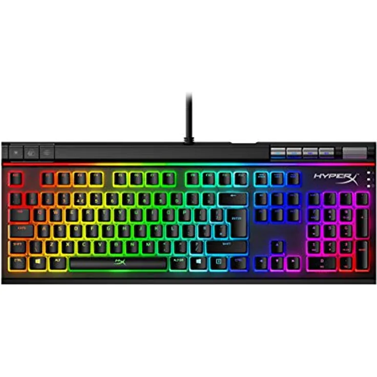 HyperX Alloy Elite 2 - Mechanische Gaming-Tastatur, Software-gesteuertes Licht & Makro-Anpassung, ABS Pudding Tastenkappen, Media Controls, RGB LED Hintergrundbeleuchtung, Linear Switch