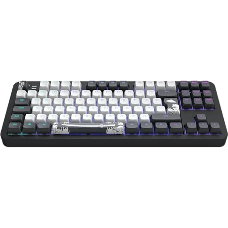 Dark Project ALU87B Bushido, Mechanische Gaming-Tastatur TKL 80% mit RGB, ISO Multi, Hot-Swap, G3MS Moonstone gefettete Schalter und Aluminium-Gehäuse