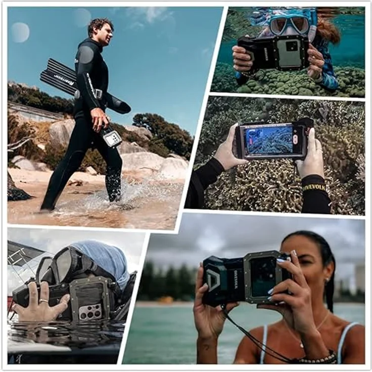 DIVEVOLK Unterwasser-Fotografie Seatouch 4 Max Unterwassergehäuse für iPhone 12/12 Pro/12 Pro Max/13/13 Pro/13 Pro Max/14/14 PLUS/14 PRO/14 PRO MAX/15/15 PRO/15 PRO MAX, Wasserdicht bis 60 Meter, Voller Touch-Screen – Bild 4