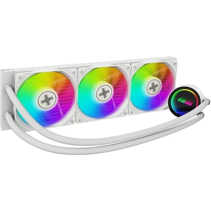 Xilence LiQuRizer LQ360W ARGB, All-in-One CPU Wasserkühler mit 120-mm-Lüftern, Kupferkühlkörper und Aluminiumradiator, Mehrfarbig – Bild 2