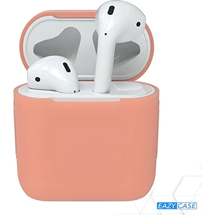 EAZY CASE - Schutzhülle für AirPods 1 & 2 Hülle Rosa Silikon Case Stoßfest mit Deckel Schutz Antikratz Etui Cover rutschfeste Silikonhülle für Airpod Pro 1. / 2. Generation Silikoncase in Altrosa – Bild 2