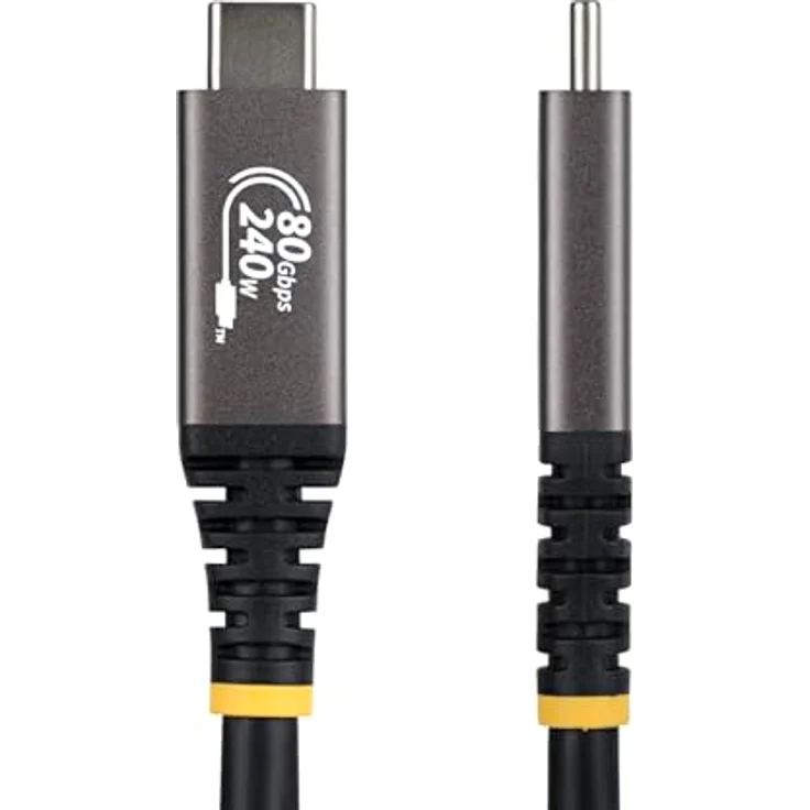 StarTech.com USB4 Kabel 1,5m, 80Gbps, USB-IF-zertifiziert, 240W, 8K 120Hz & 4K 240Hz DP2.1, Thunderbolt 4 – Bild 3