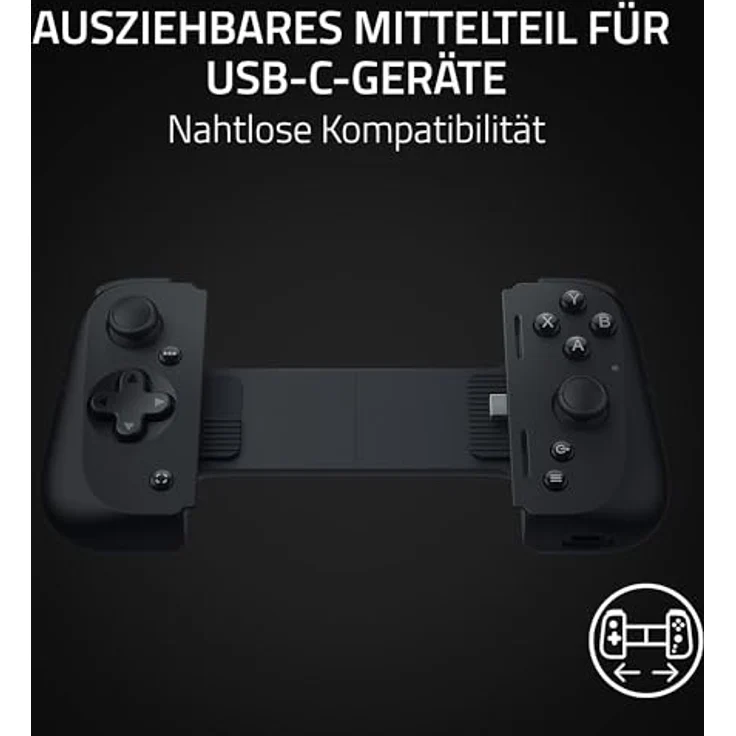 RAZER Razer Kishi V2 USB C - Gaming Controller for iPhone and Android, Mobile Gaming in Konsolen-Qualität, Ausziehbares Mittelteil für USB-C-Geräte, Kompatibel zu Samsung Galaxy S23-Reihe und iPhone 15, Latenzfreie Konnektivität, Passthrough-Aufladen, Virtueller-Controller-Modus – Bild 5