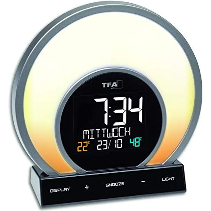 Tfa Funk-Radiowecker TFA 60.2026.01 SOLUNA Lichtwecker mit Farbwechsel und Raumklima – Bild 4