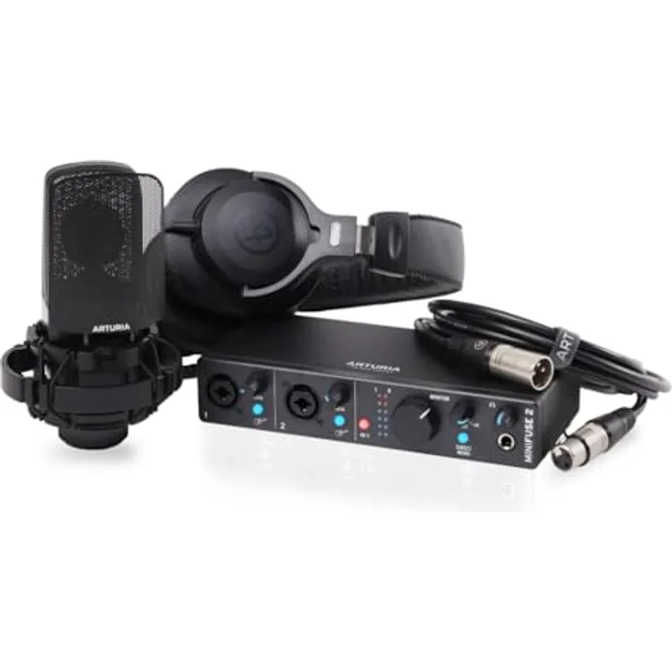 Arturia MiniFuse Recording Pack Black, USB-Audio Interface mit CM1 und EF1