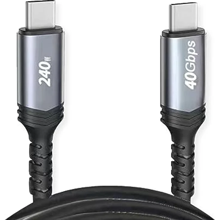 VALUE USB4 Gen3x2 Kabel, C–C, ST/ST, 40Gbit/s, 240W, schwarz, 1 m – Bild 2