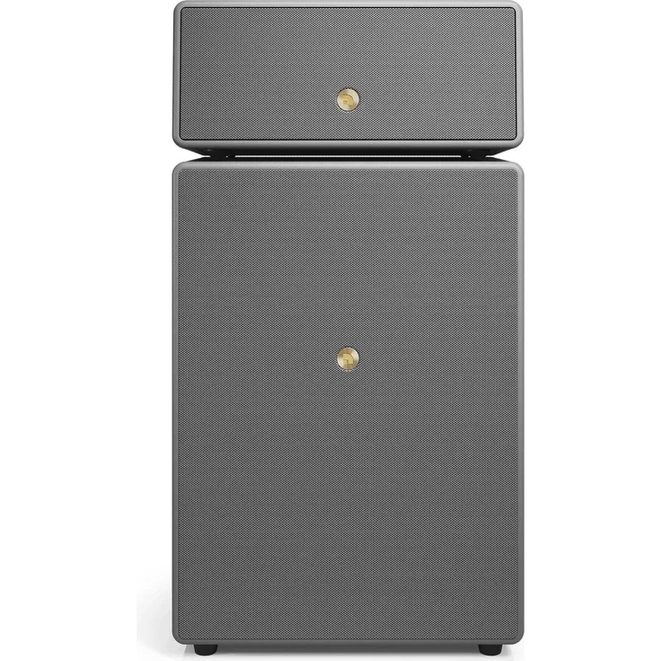 Audio Pro Drumfire II W, Multiroom Streaming-Lautsprecher mit Airplay 2, Bluetooth und WLAN, Grau