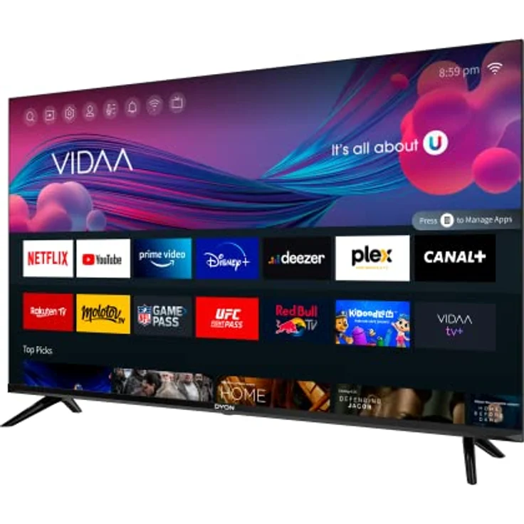 DYON Smart 43 VX 108 cm (43 Zoll) Fernseher (Full-HD Smart TV, HD Triple Tuner (DVB-C/-S2/-T2), App Store, Prime Video, Netflix, YouTube, DAZN, Disney+) [Mod. 2022] – Bild 3