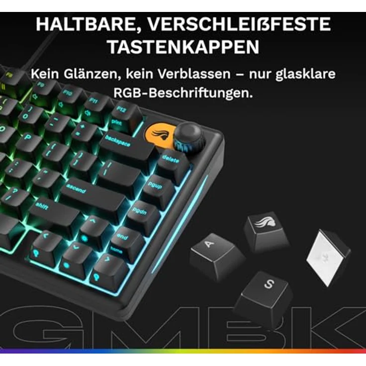 Glorious PC Gaming Race GMBK 75% RGB-Gaming-Tastatur, Kabelgebunden, Schwarz, IP57 wasserdicht, austauschbare Tastenkappen – Bild 8