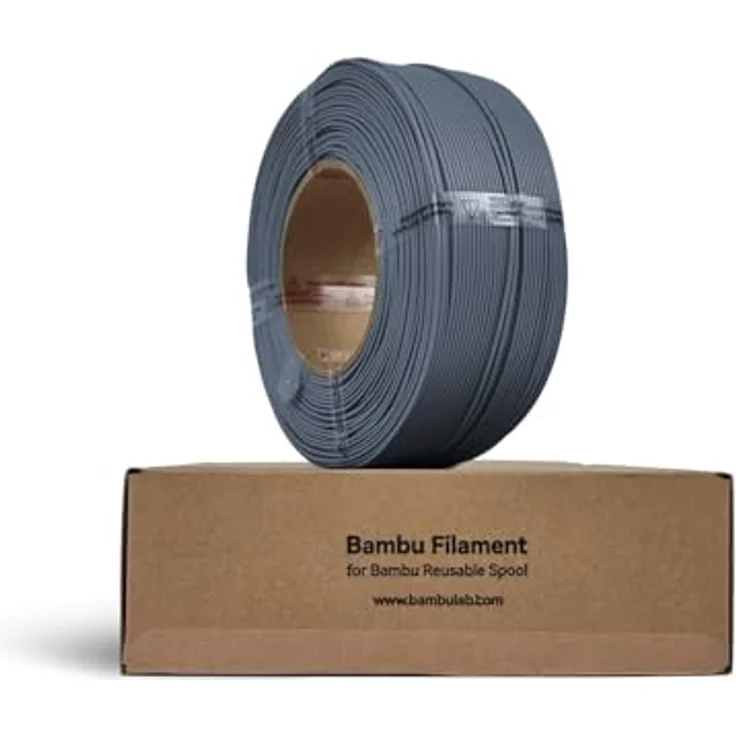 Bambu Lab PLA Basic Refill - Blue Gray - 1.75mm, 1000 g, spulenloses 3D Filament mit RFID für intelligentes Drucken, Blau – Bild 1