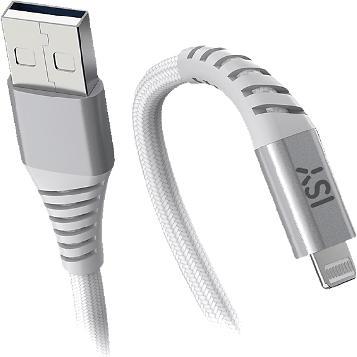 ISY ICN-5000-WT-AL, USB-A auf Lightning Ladekabel mit 2 m Länge, Weiß, starker Kupferkern, kompatibel mit iPhone Series PD