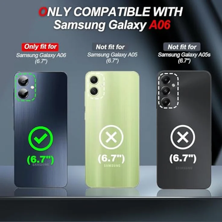 LeYi Kameraschutz Handyhülle für Samsung Galaxy A06, Militär Hardcase mit 2 Glasfolien, Stoßfest, Kratzfest, mit drehbarem Metall Ring Halter, Schwarz – Bild 2