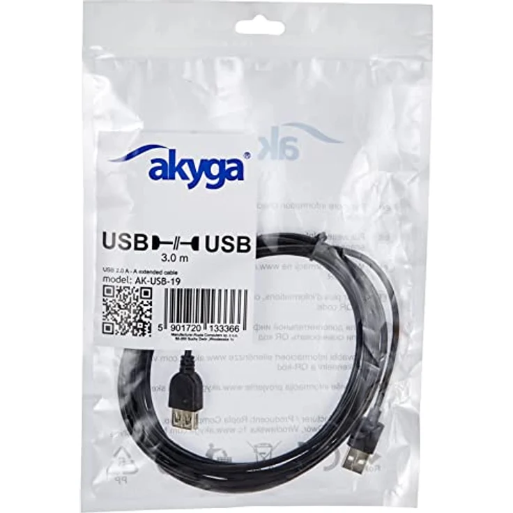 Akyga AK-USB-19 USB A Buchse auf A Stecker 3.0 Kabel Verlängerungskabel 3 m – Bild 4