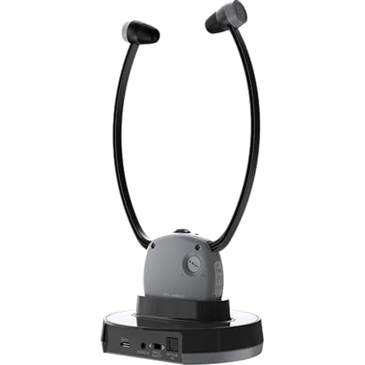 Meliconi Easy Audio Steto, kabelloser TV-Kopfhörer mit optischem Eingang, Umgebungsmikrofon, einstellbarer Lautstärke, Ladestation, Reichweite 20 m, ausgewogenes Audio – Bild 2