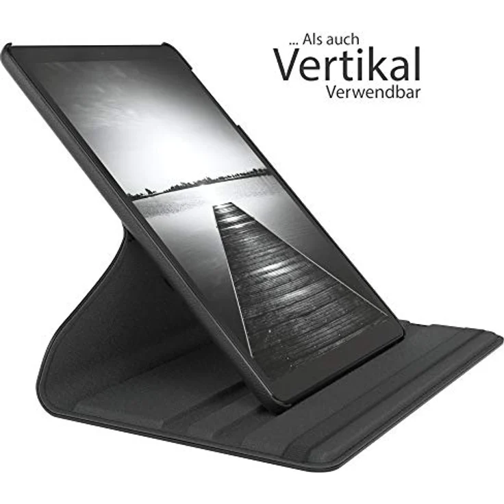 EAZY CASE - Tablet Hülle kompatibel mit Samsung Galaxy Tab 10.1 (2019) - mit Standfunktion, Schutzhülle mit Sleep und Wake Funktion, Tablet Case, Tablet Klapphülle aus Kunst Leder - Uni Schwarz – Bild 4