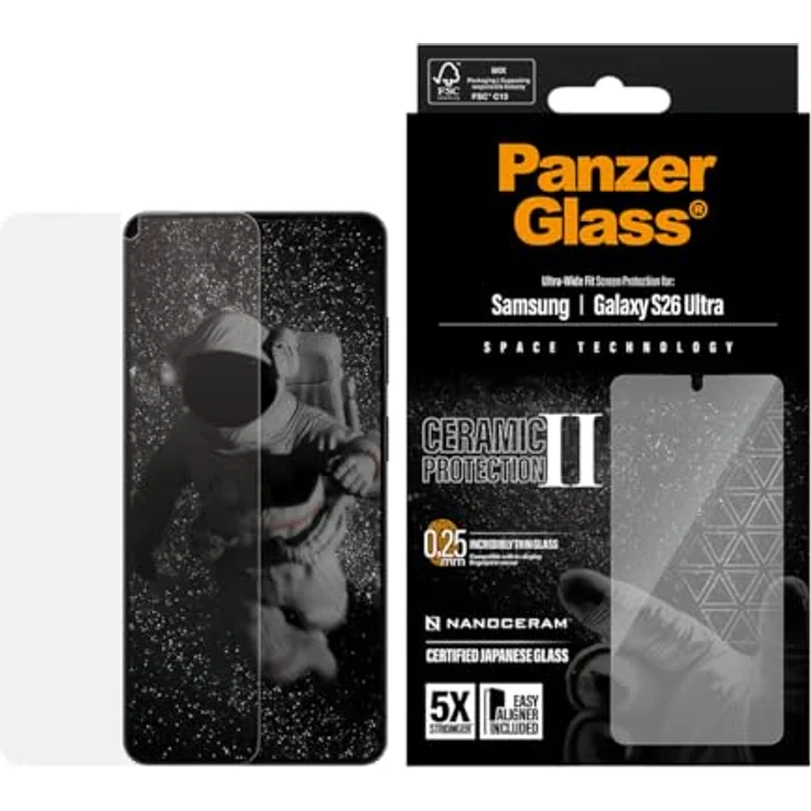 PanzerGlass Displayschutzglas für Samsung Galaxy S26 Ultra, 5x stärkerer keramik Schutz, wischfeste Beschichtung, inklusive EasyAligner 1 St. PG51433 – Bild 2