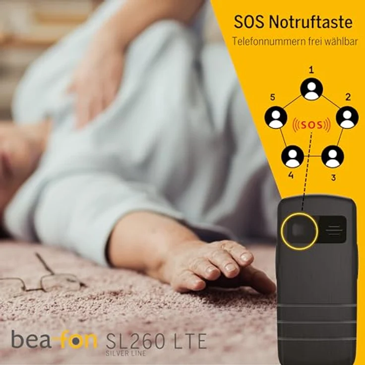 Beafon SL260 LTE 4G Silverline Seniorenhandy mit SOS Notruftaste, Hörgerätekompatibel, M4/T4, Lichtsignal, 2,2" Display – Bild 2