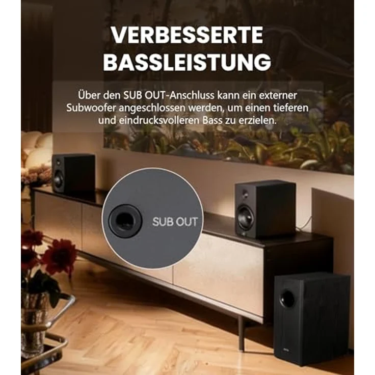 Edifier M90 Aktivlautsprecher 100W, Hi-Res 2.0 Lautsprechersystem mit Bluetooth 5.0 und HDMI eARC, schwarz – Bild 8