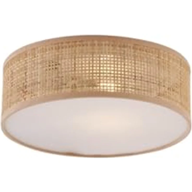 Qazqa - Orientalisch Orientalische Rattan Deckenleuchte Trammy 30cm - LED geeignet E27 - Naturel/Beige/Weiß – Bild 1