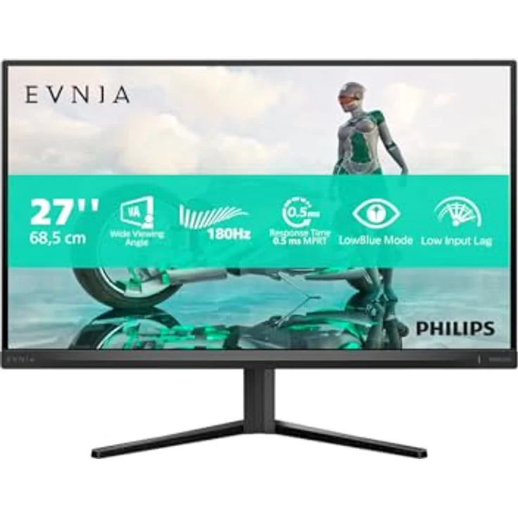 Philips Evnia 27M2N3200S - 27 Zoll Full HD Gaming Monitor, 180 Hz, 1 ms, FreeSync Prem., G-Sync comp., HDR10 (schwarz-grau) – Bild 2