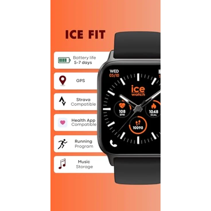 ICE-WATCH Ice fit 1.0 Black AMOLED - Schwarze Connected Watch mit GPS, Bluetooth und Herzfrequenzmesser – Bild 5