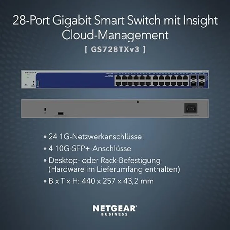 Netgear 24P GE Smart Switch W-10G SFP+, inkl. 3 Jahre Garantie auf Herstellungsfehler – Bild 3