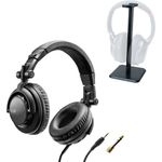 HERCULES Hercules HDP DJ45, Geschlossener DJ-Kopfhörer mit Geräuschisolierung und Tisch-Stativ, Kabelgebunden, Schwarz