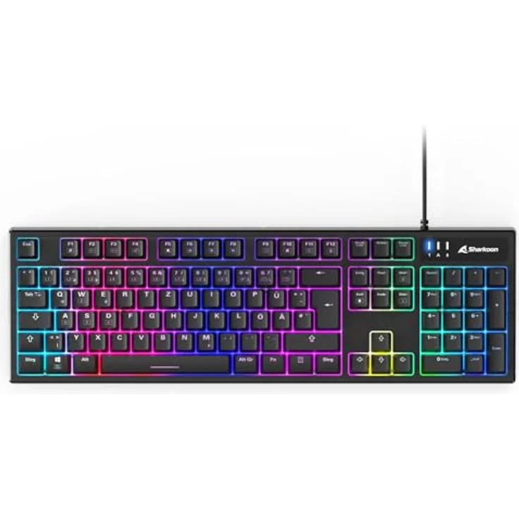 Sharkoon SKILLER SGB15 Combo DE, Kabelgebundene Gaming-Tastatur mit ergonomischem Design und deutscher QWERTZ-Belegung, Schwarz – Bild 4