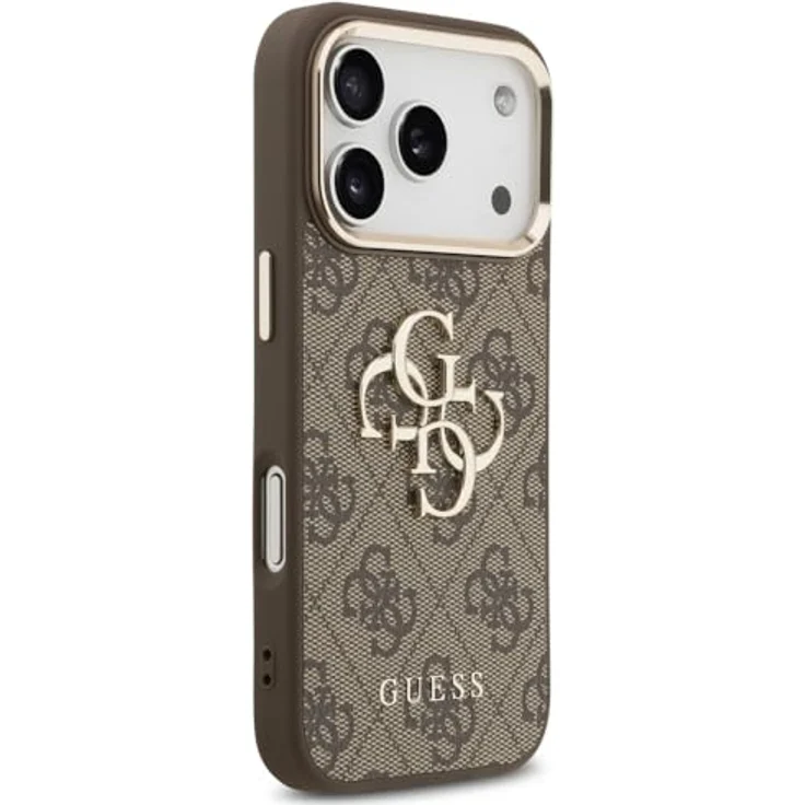 CG MOBILE Guess 4G Groß 4G Klassiker Logo Hülle für iPhone 17 Pro, Kunstleder/TPU/PC, Braun/Gold – Bild 4