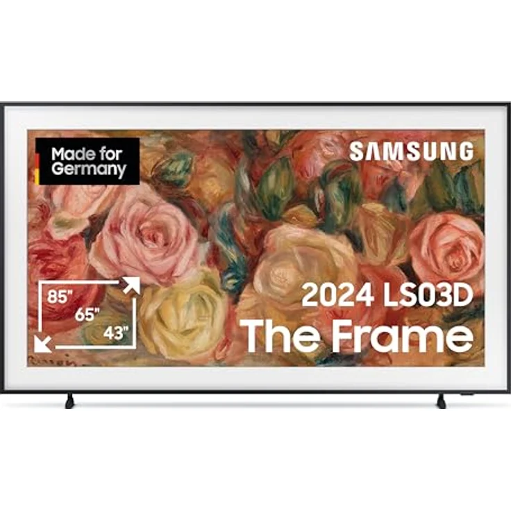 Samsung QLED 4K Fernseher The Frame 75 Zoll, Samsung TV mit mattem Display und austauschbarem Rahmen, Art Mode, Smart TV, GQ75LS03DAUXZG, Deutsches Modell [2024] – Bild 1