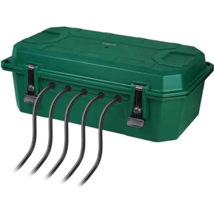 LogiLink LOGILINK Kabelschutzbox LPS284, 4-fach Steckdosenleiste, IP54, grün – Bild 6