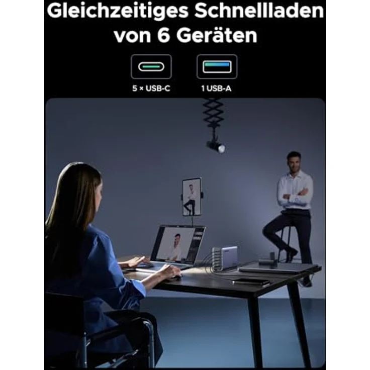 UGREEN Nexode 500W USB C Ladegerät 6-Port GaN Ladestation, PD 3.1 Desktop Charger für MacBook, iPad Pro/Air, iPhone 16-8 Serie, Galaxy S25-S22, universelle Kompatibilität, 240W Schnellladung – Bild 3