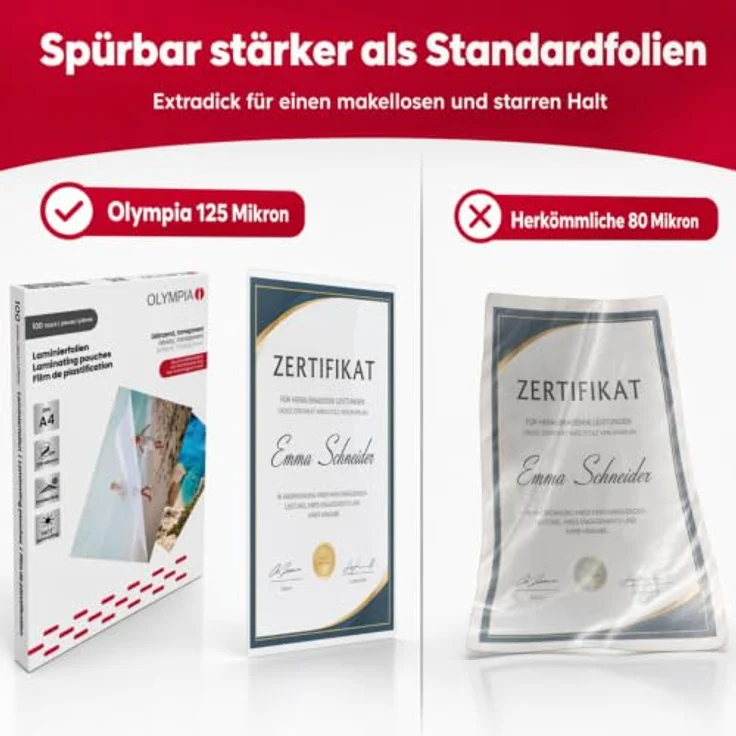 Olympia Laminierband, A4 (210 x 297 mm), 100 Stück – Bild 3