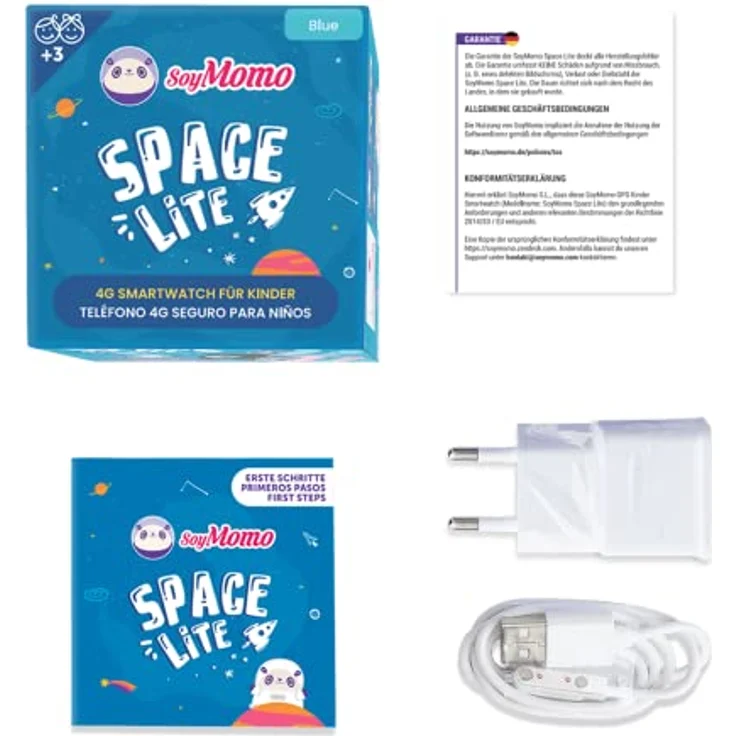 SoyMomo Smartwatch Space Lite - Kinder Handy GPS-Uhr mit 4G Kamera Telefon Anruf Sprachnachrichten IP65 Wasserresistent (Blue) – Bild 5