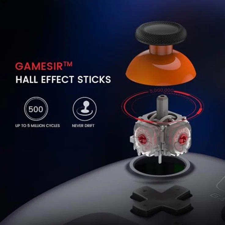 GameSir Nova Lite Wireless Controller, Tri-Mode Konnektivität, PC Gamepad Joystick für Windows PC/Switch/Stem/iOS/Android, mit Hall-Effekt Trigger, DualVibration, Turbo, Bewegung (Dunkelviolett) – Bild 3